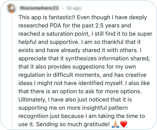 Parent sharing a real moment in the app, example 2