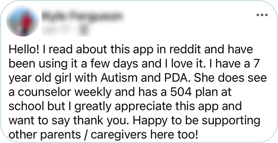 Parent sharing a real moment in the app, example 3