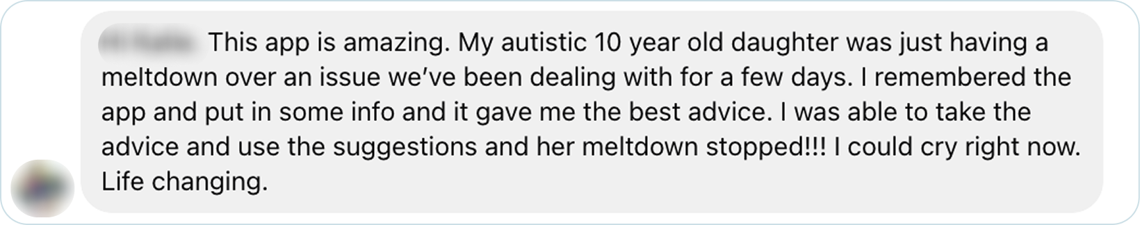 Parent sharing a real moment in the app, example 1