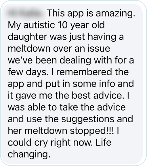 Parent sharing a real moment in the app, example 1
